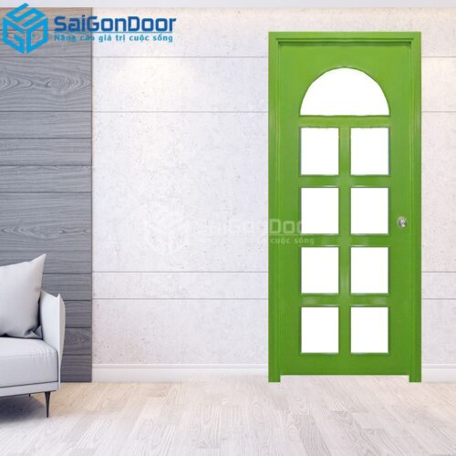 Cửa Gỗ MDF Veneer P1G9 xanh la-MDFV-SGD