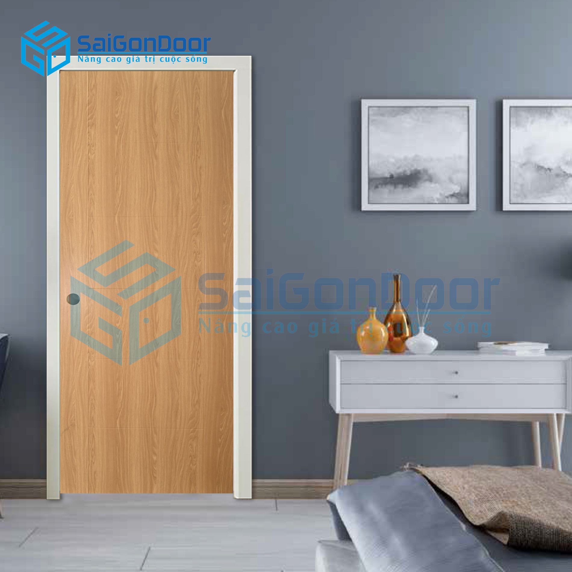 Cửa nhựa giả gỗ hiện đại SYB-B06