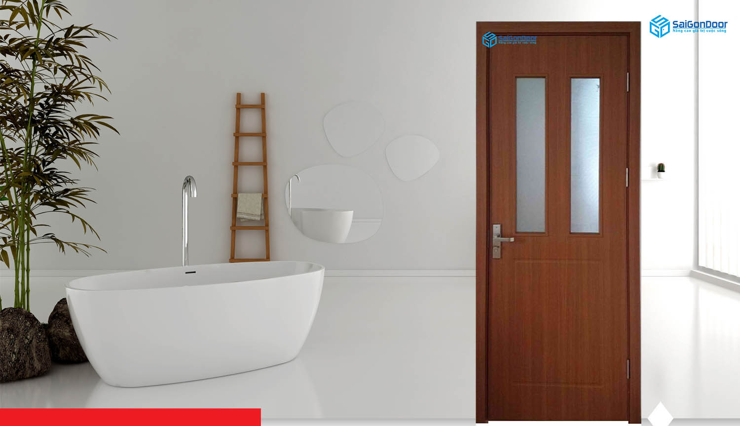 Cửa nhựa gỗ Sungyu thích hợp lắp đặt nhà vệ sinh