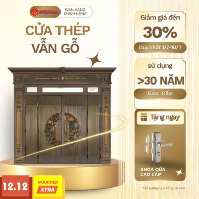 Cửa thép vân gỗ: Giải pháp bền bỉ, an toàn và sang trọng cho ngôi nhà Việt