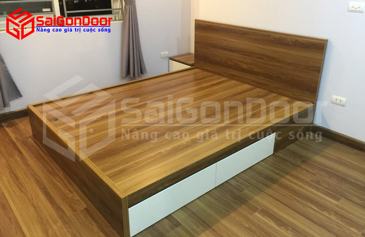 Mẫu giường ngủ được làm từ gỗ MDF