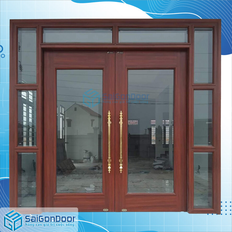 Cửa 2 cánh có ô kính lọt sáng