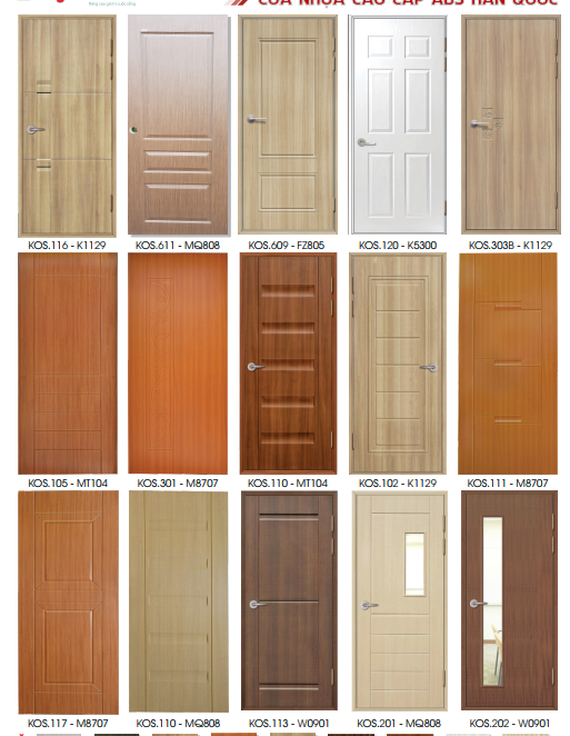 Catalogue cửa nhựa ABS Hàn Quốc