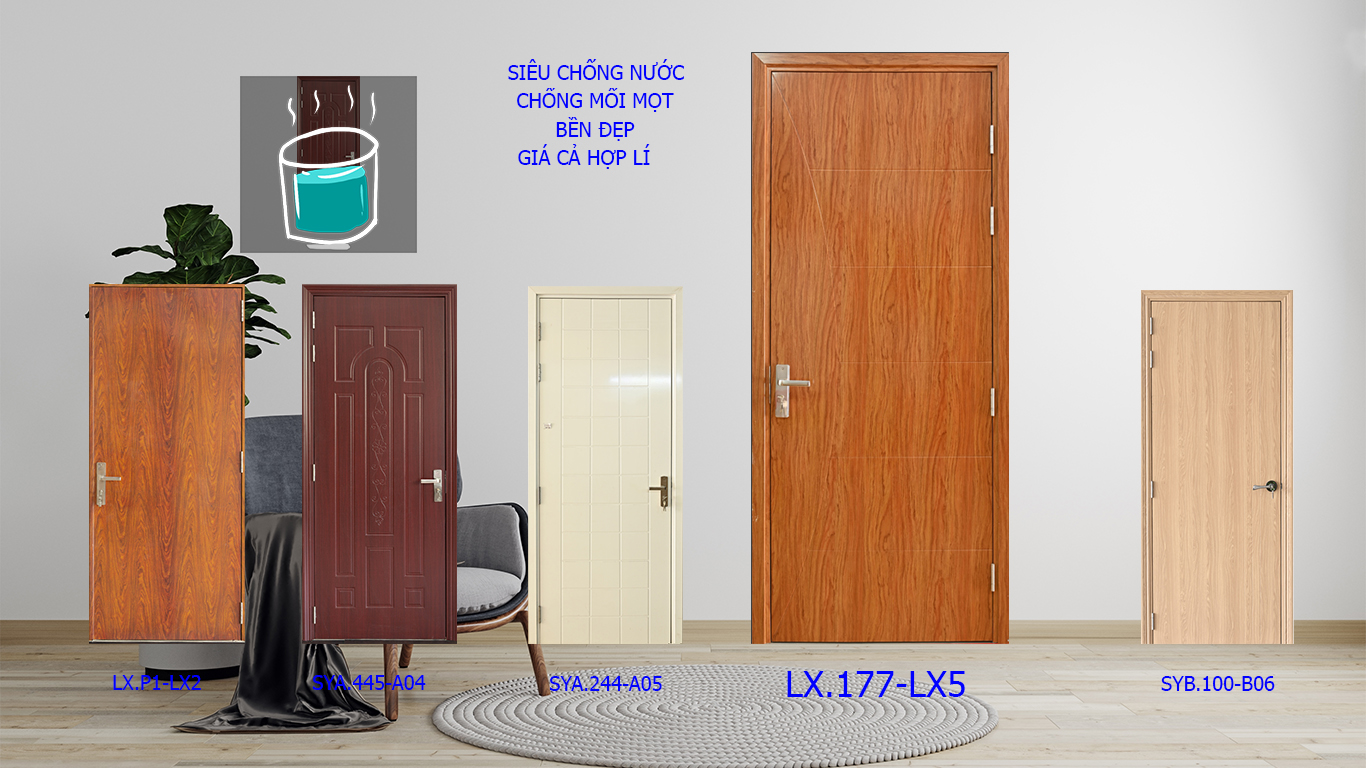 Cửa phòng ngủ gỗ nhựa Composite cho khả năng cách âm hiệu quả