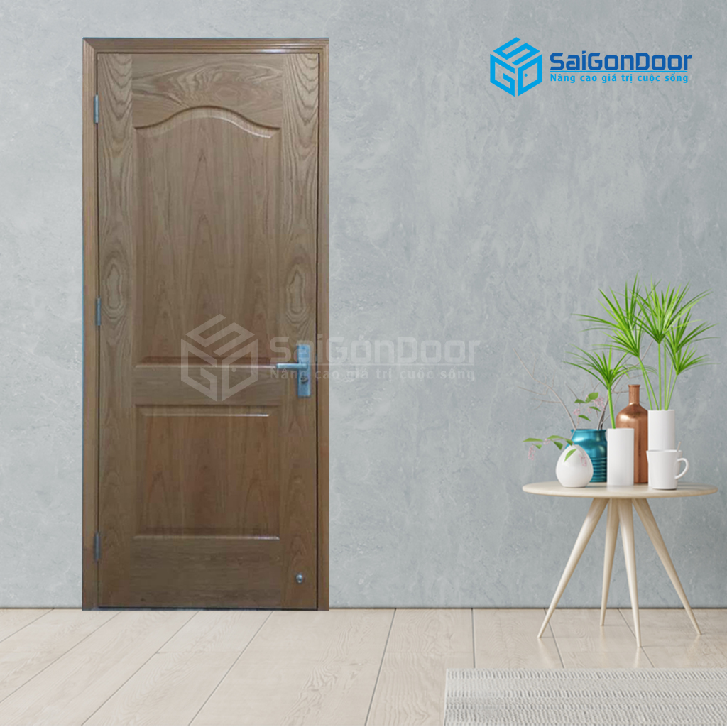 Cửa gỗ tự nhiên làm cửa phòng ngủ cho các căn hộ, biệt thự cao cấp sang trọng mang đậm nét truyền thống