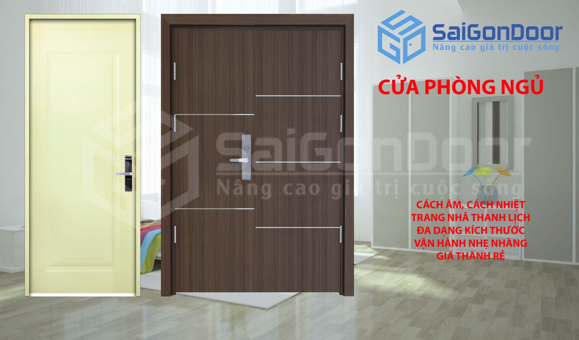 Cửa phòng ngủ giá rẻ, đẹp