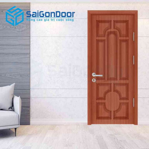 Cửa Gỗ Công Nghiệp 018 teak 1