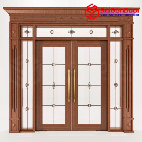 Cửa Nhôm Vân Gỗ 68
