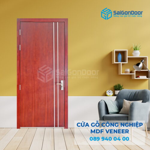 Cửa Gỗ MDF veneer P1R2 Xoan Đào 1-SGD