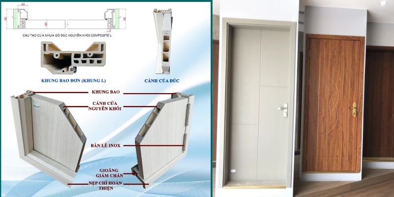 Cấu tạo đặc biệt của cửa nhựa composite tại Cái Bè được đánh giá cao
