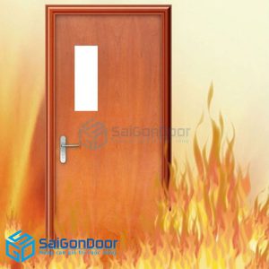 Cửa gỗ chống cháy có kính
