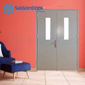 Cửa Thép Chống Cháy 2P1G2 xam