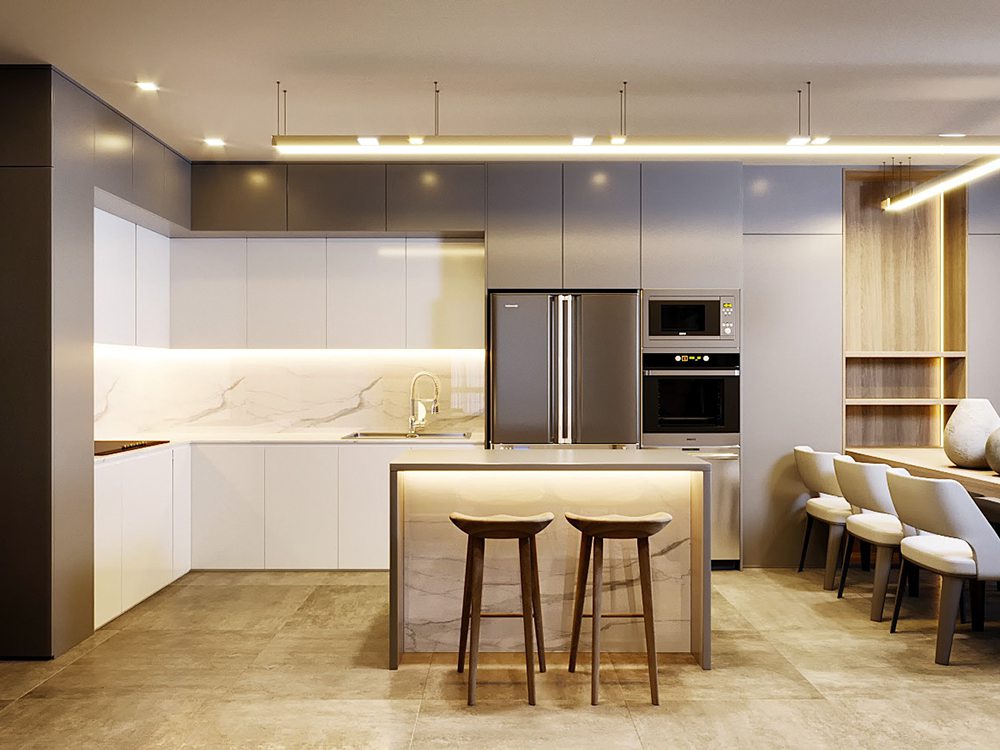 Mẫu tủ bếp gỗ công nghiệp đẹp, cao cấp, giá cả hợp lý 19 nội thất nhả bếp cho không gian sống hiện đại