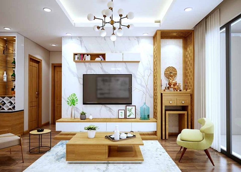 Những mẫu đẹp và những lưu ý khi thiết kế phòng khách kết hợp bàn thờ 21 Những mẫu đẹp và những lưu ý khi thiết kế phòng khách kết hợp bàn thờ