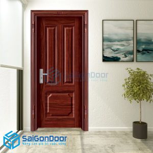Cửa thép vân gỗ 50