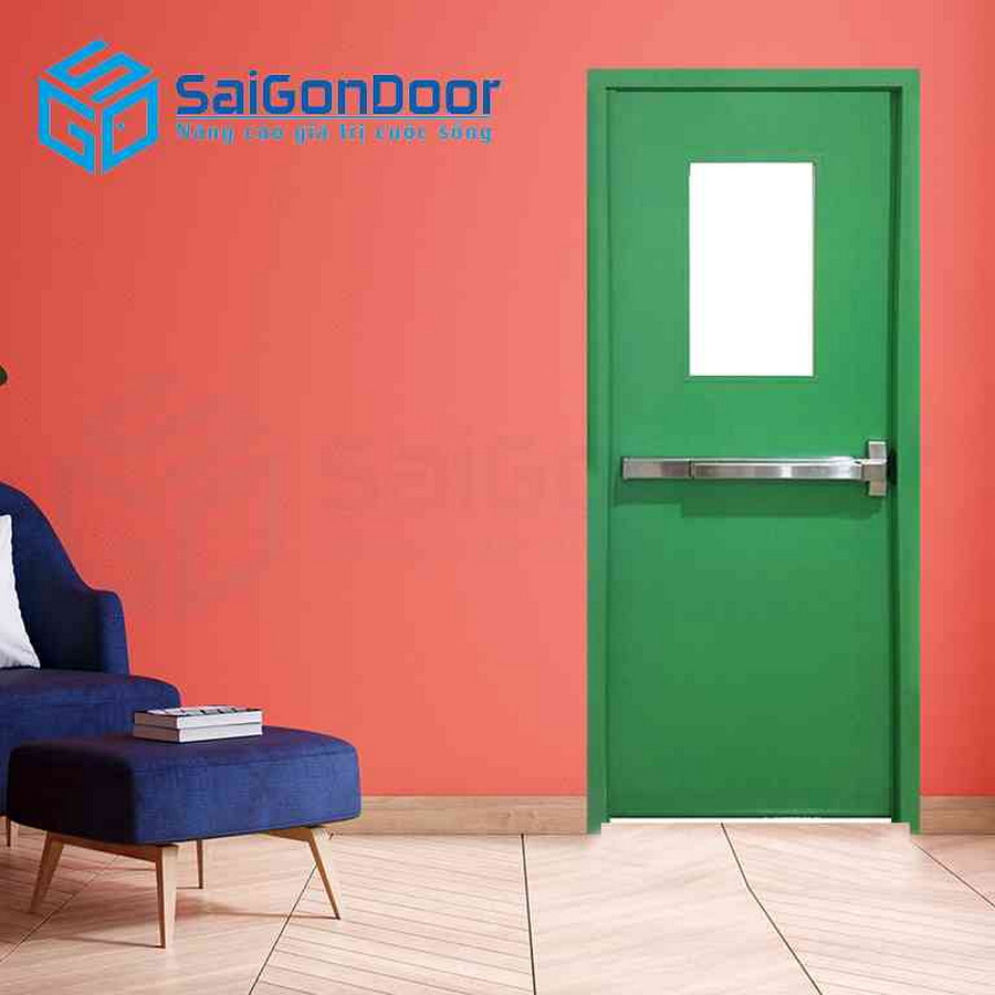 Cửa Thép Chống Cháy P1G1 xanh 1 Cua thep chong chay P1G1 xanh.jpg TCC SGD