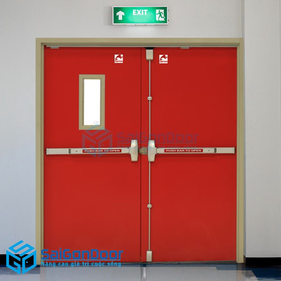 Cửa chống cháy 2P1G-RED 1 cua thep chong chay 2 canh 4