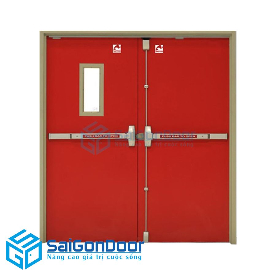 Cửa chống cháy 2P1G-RED 2 cua thep chong chay 2 canh 4 2