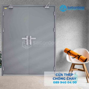 Cửa Thép Chống Cháy 2P dung 2 tay nam cua