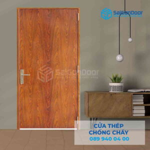 Cửa Thép Chống Cháy P1 van Gỗ 4