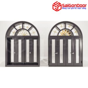 Cửa Nhôm Vân Gỗ SGD-CNVG-17