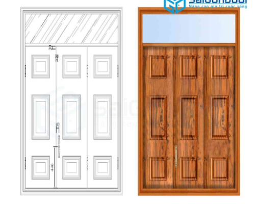 Thi công, báo giá cửa thép vân gỗ tại Bình Định