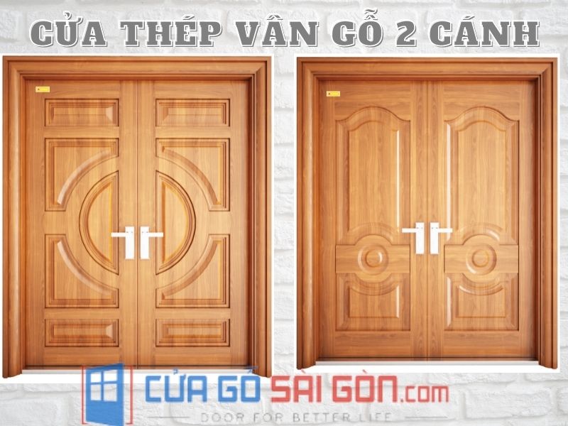 Cửa thép vân gỗ 2 cánh Cửa thép vân gỗ 2 cánh