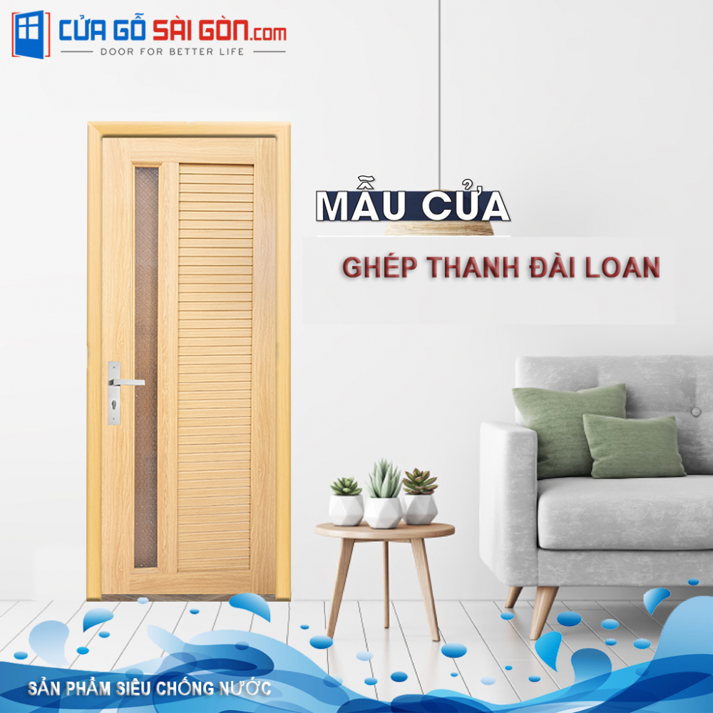 Cửa nhựa gỗ Ghép thanh Đài Loan