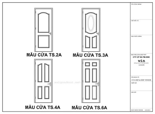 kích thước cửa gỗ công nghiệp