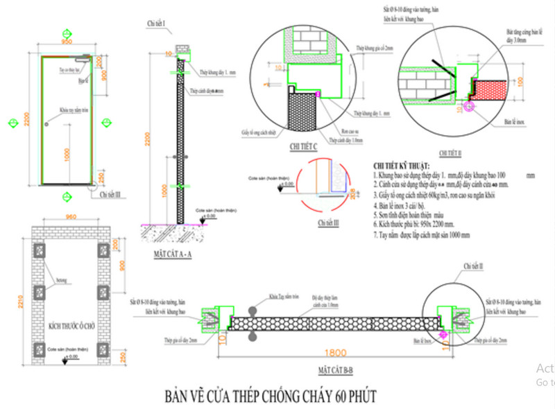 Cửa thép chống cháy 60 phút, cửa thép dùng khóa cốt tròn Cửa thép chống cháy 60 phút, cửa thép dùng khóa cốt tròn