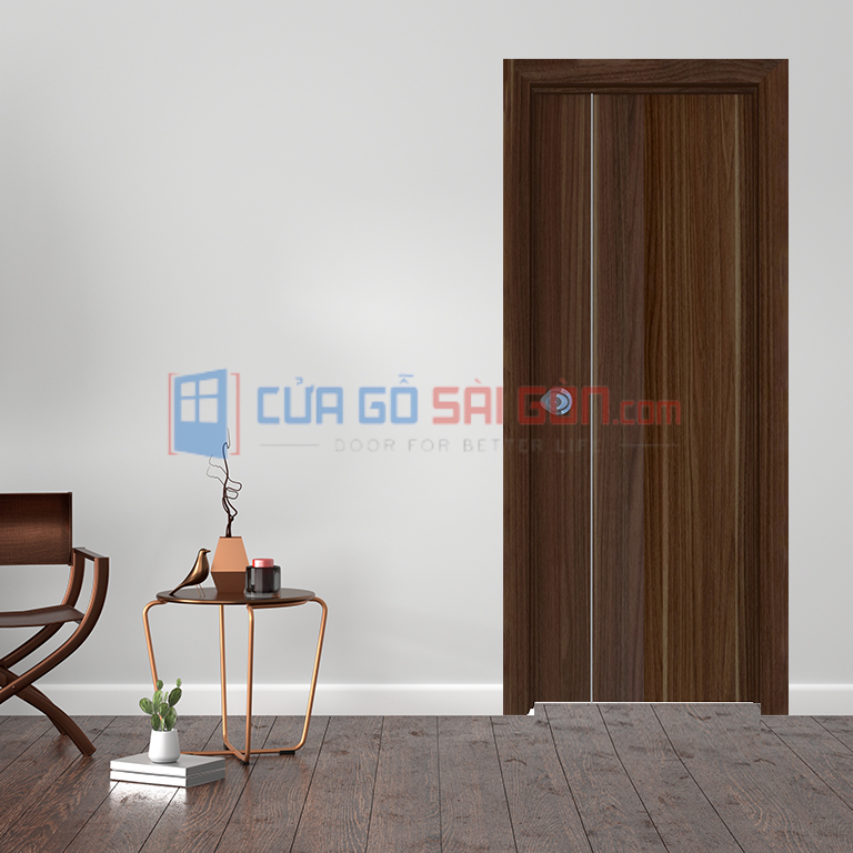 Cửa thông phòng bằng gỗ công nghiệp có bề mặt sơn phủ vân gỗ tự nhiên Cửa đi thông phòng