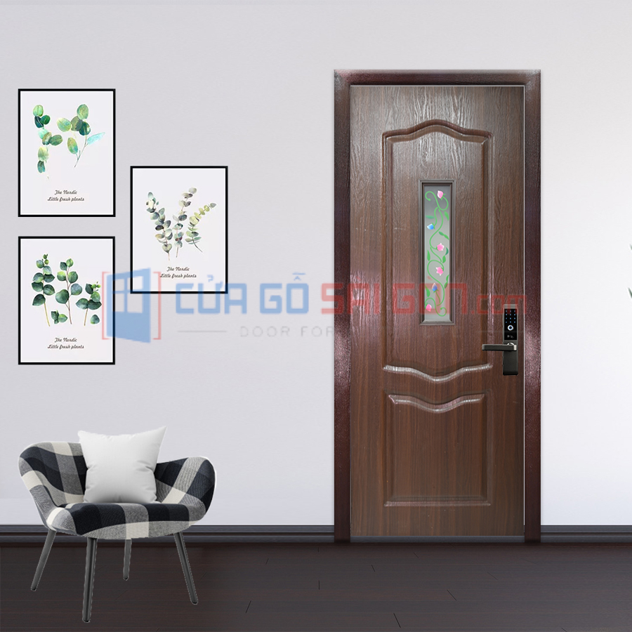 Mẫu cửa toilet bằng nhựa Đài Loan fix kinh hoa văn Cửa nhựa toilet