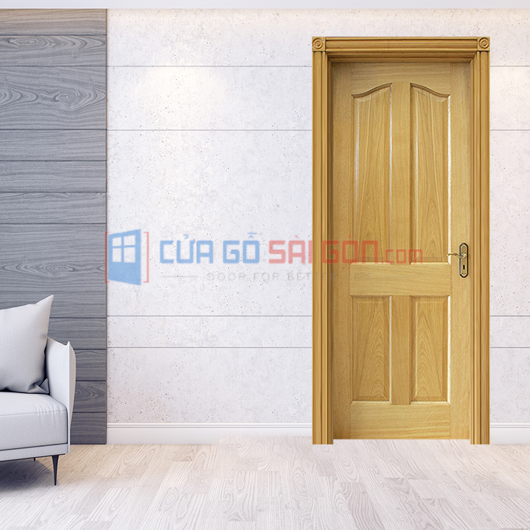 Cửa nhà vệ sinh bằng gỗ sồi cánh pano đặc Cửa toilet