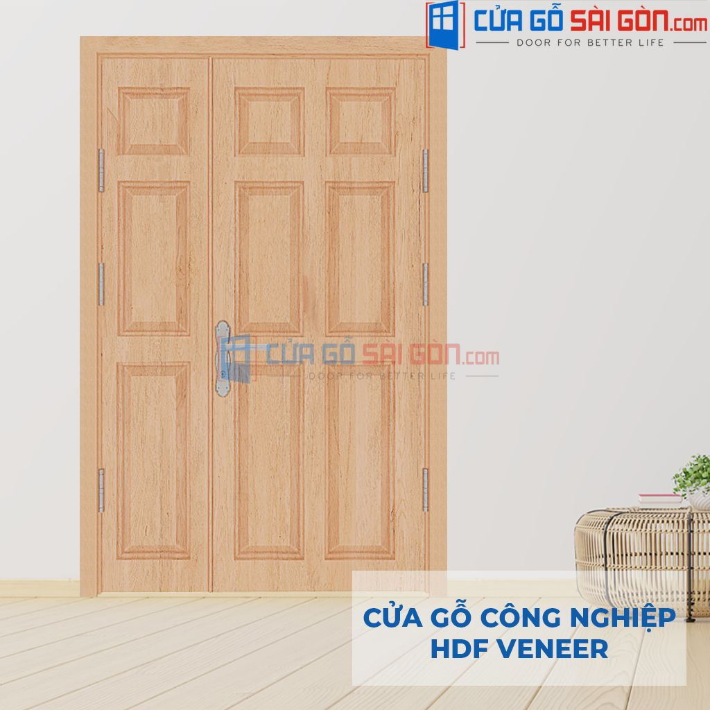Cửa chống ồn gỗ công nghiệp HDF Veneer Mẫu cửa chống ồn phòng ngủ - Cửa chống ồn gỗ công nghiệp HDF Veneer