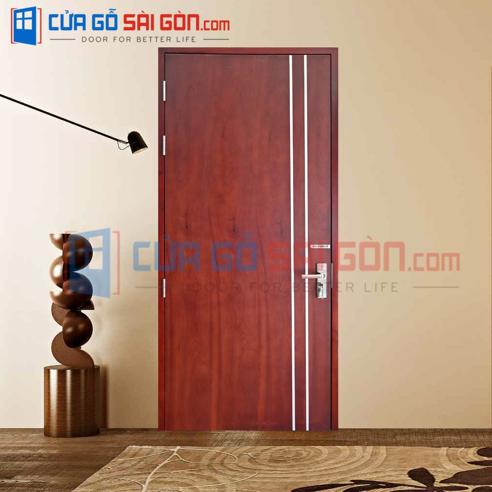 CỬA GỖ MDF VENEER MDF.VP1R2N-Căm Xe Mẫu cửa chống ồn phòng ngủ - CỬA GỖ MDF VENEER MDF.VP1R2N-Căm Xe