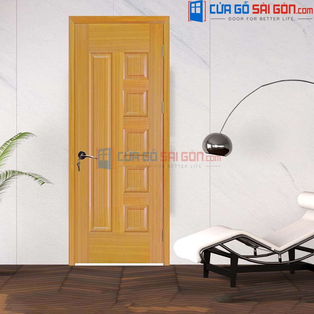 Cửa Gỗ Công Nghiệp HDF Veneer 6B-sapele CGSG Mẫu cửa chống ồn phòng ngủ - Cửa Gỗ Công Nghiệp HDF Veneer 6B-sapele CGSG