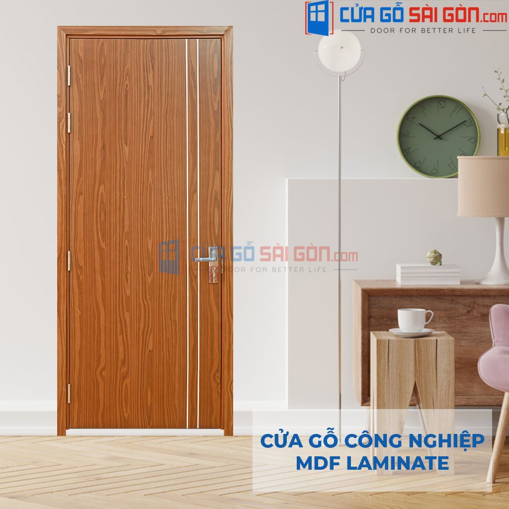 Cửa chống ồn Gỗ MDF Laminate P1R2 chi son-CGSG Mẫu cửa chống ồn phòng ngủ - Cửa chống ồn Gỗ MDF Laminate P1R2 chi son-CGSG