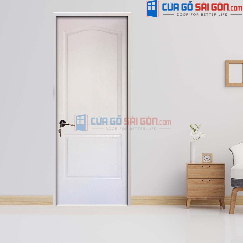 Cửa gỗ công nghiệp HDF Mẫu cửa chống ồn phòng ngủ - Cửa gỗ công nghiệp HDF