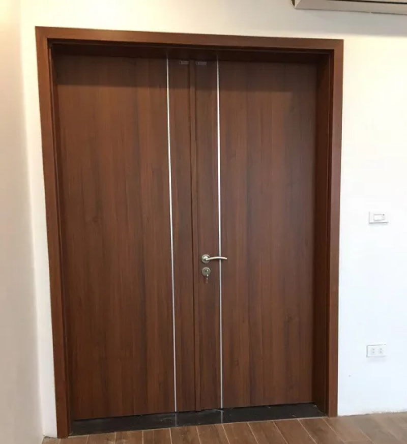 Mẫu cửa gỗ nhựa composite 2 cánh cho phòng học, phòng họp