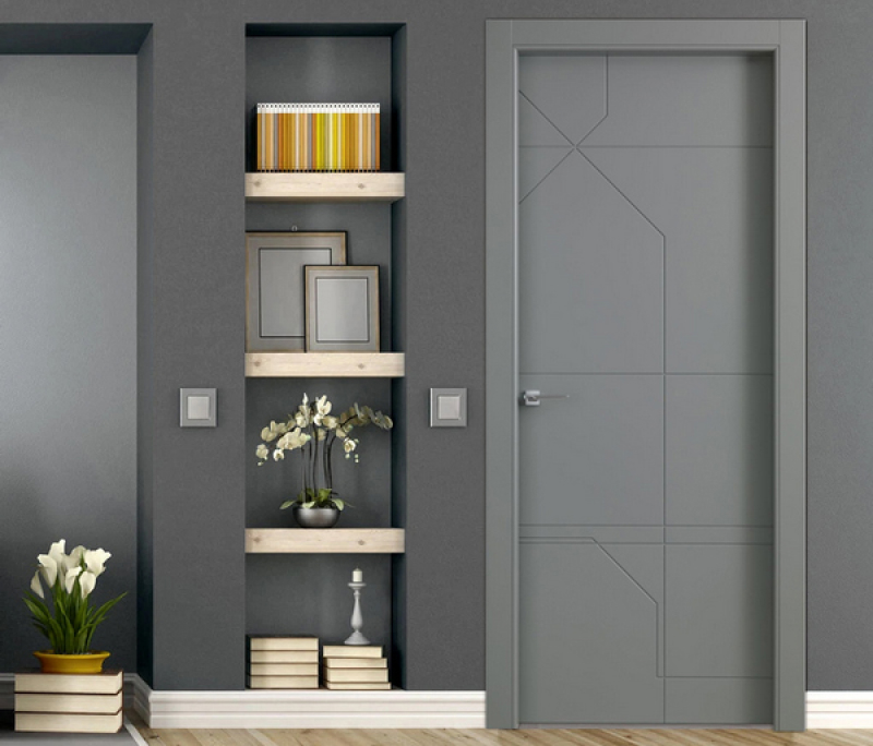 Cửa nhựa gỗ composite màu xám độc đáo cho phong cách hiện đại