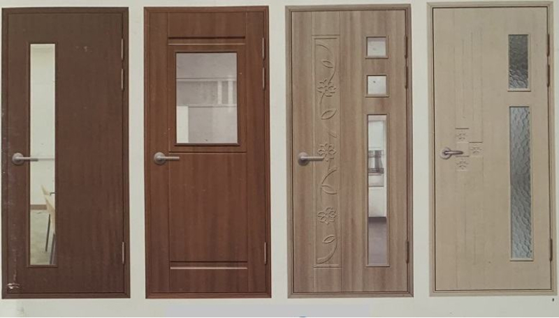 Mẫu cửa nhựa composite ô kính cho nhà vệ sinh, hành lang