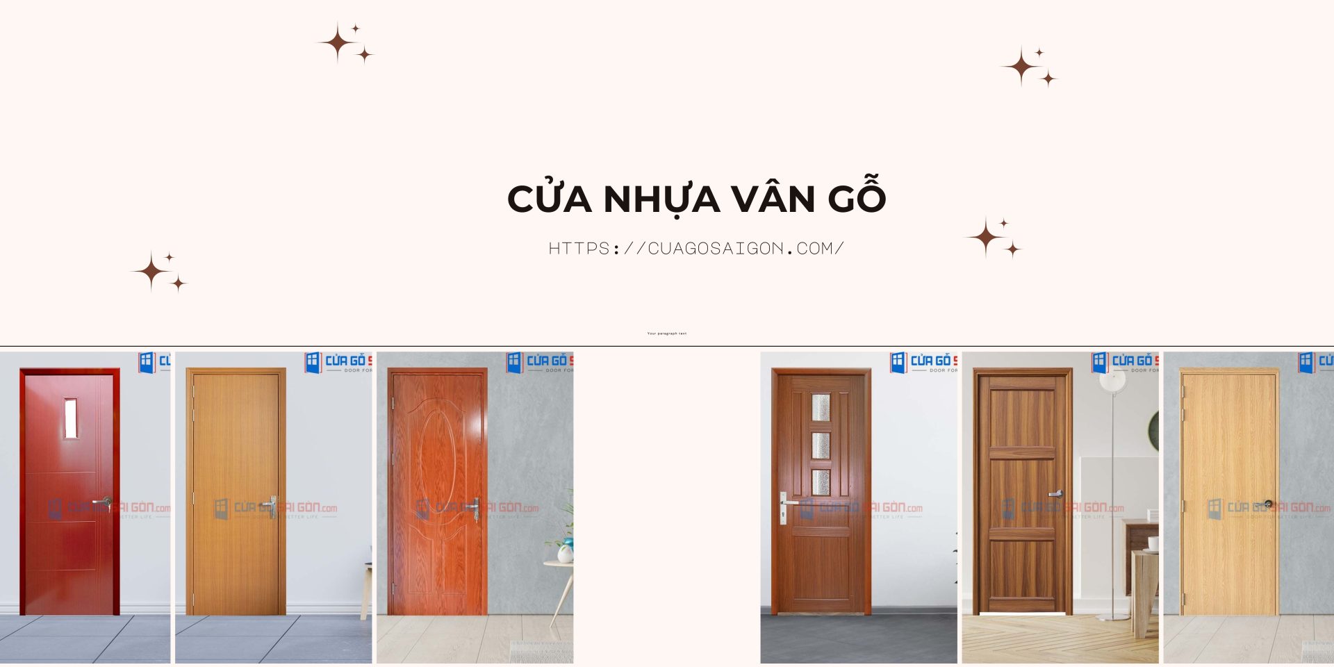 Mẫu cửa nhựa giả gỗ được sản xuất và phân phối bởi Cửa gỗ Sài Gòn