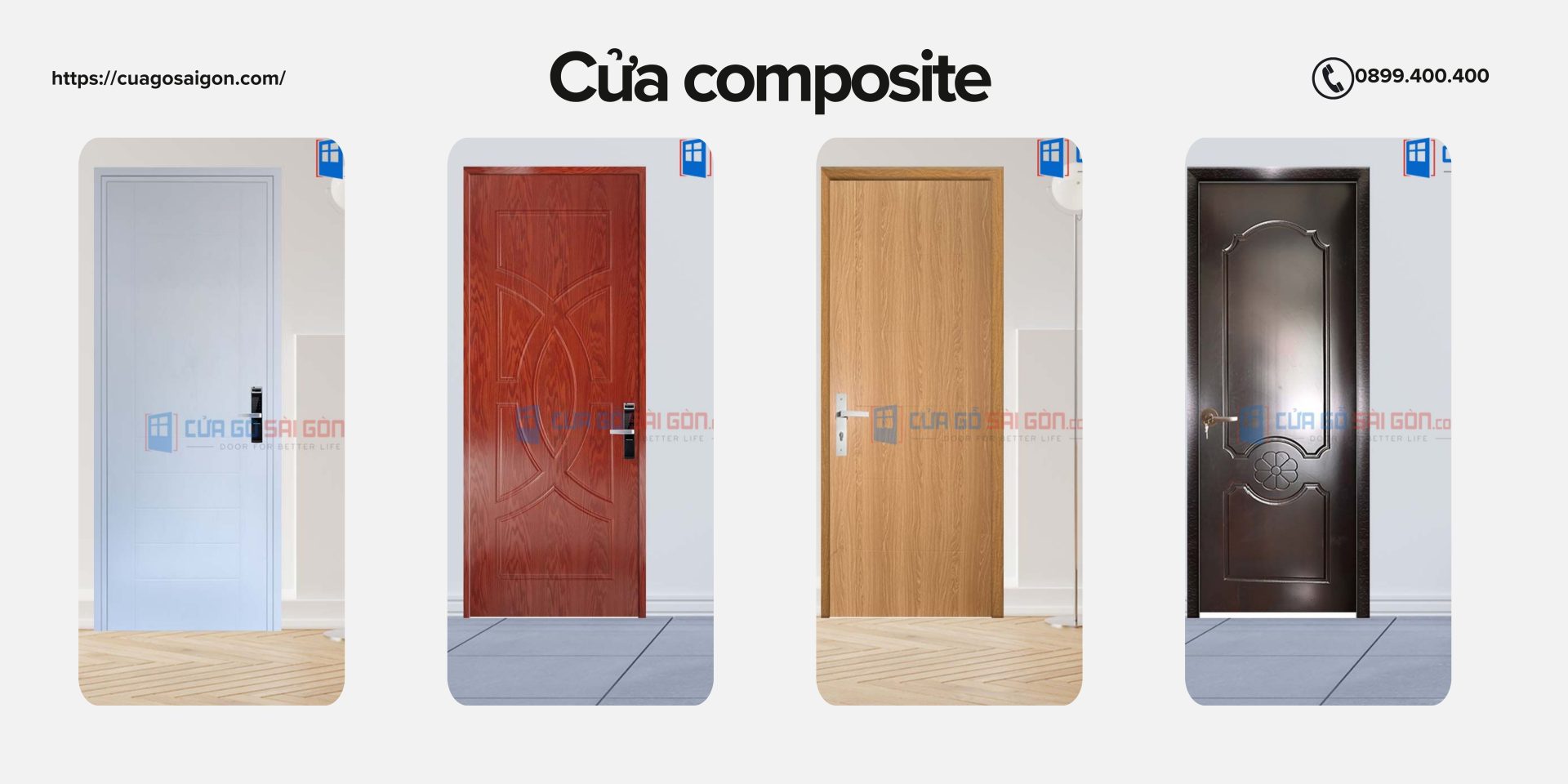 Một số màu sắc cửa composite được ưa chuộng