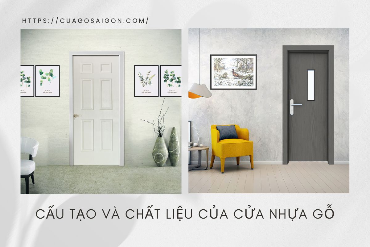 Cấu tạo cơ bản của cửa nhựa gỗ bao gồm ba lớp chính.