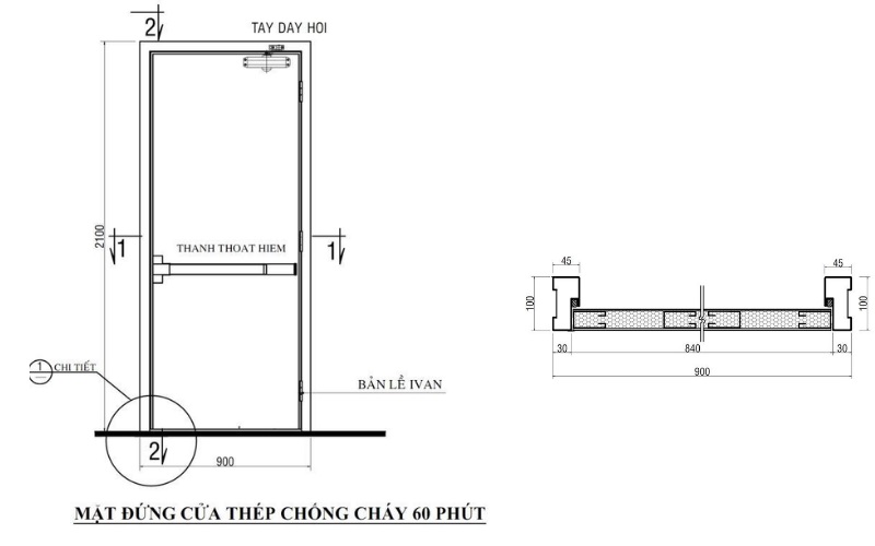 Đo đạc kích thước cửa thép chống cháy tại Hậu Giang