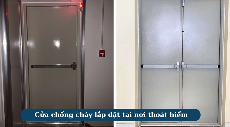 Cửa chống cháy Cần Thơ được lắp tại cửa thoát hiểm