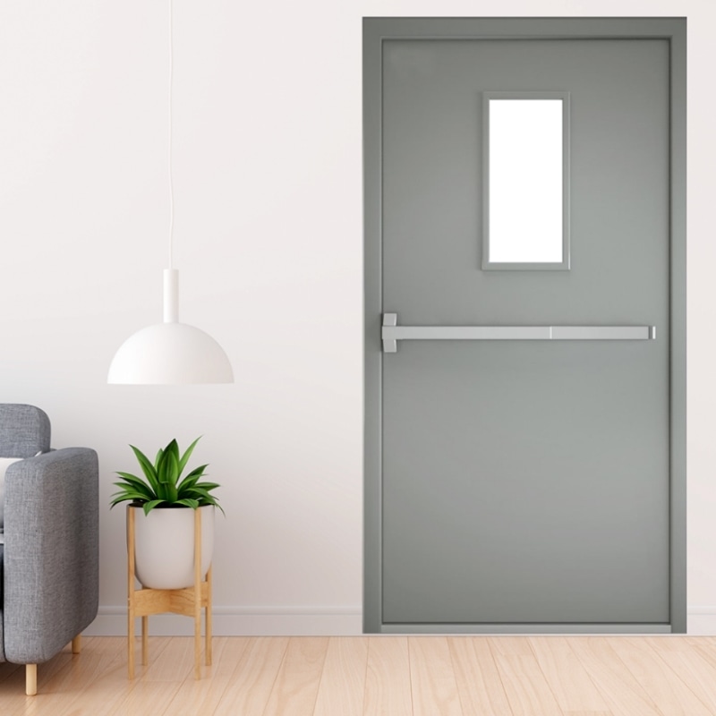 Mẫu cửa chống cháy có thiết kế kính 