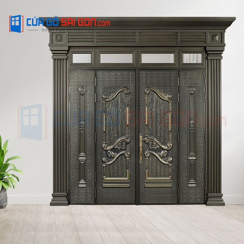 Mẫu cửa vân gỗ 5D được thiết kế với hình ảnh vân gỗ nâng cao độ thật