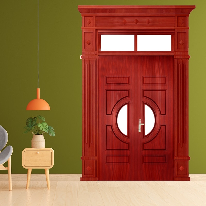 Kích thước tiêu chuẩn cửa thép vân gỗ Bến Tre 2 cánh