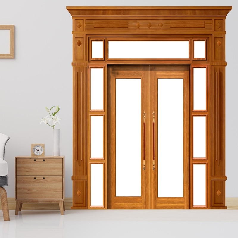Mẫu cửa thép vân gỗ Hậu Giang 2 cánh có thể chống chịu tác động tốt của nhiệt độ môi trường